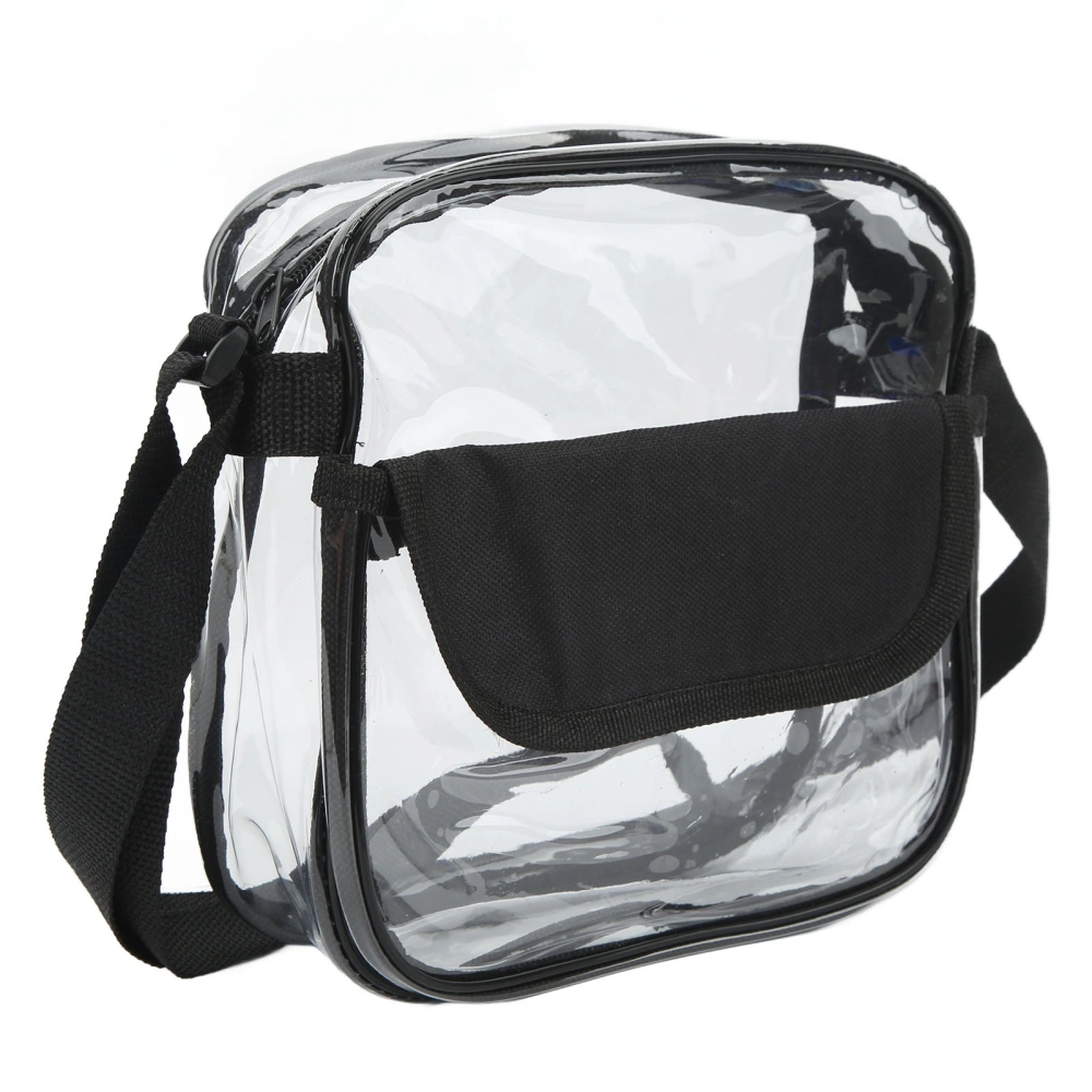 Transparent Messenger Bag PVC Shoulder Bag with Adjustable Strap for Daily Shopping Beach Traveling