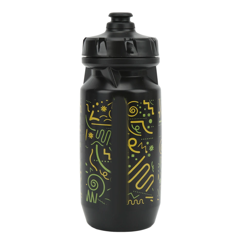 BuyWeek Mountain Bike Sports Water Bottle Leakproof Squeezable Plastic Outdoor Cycling Kettle for Riding Camping Hiking Black 550ML