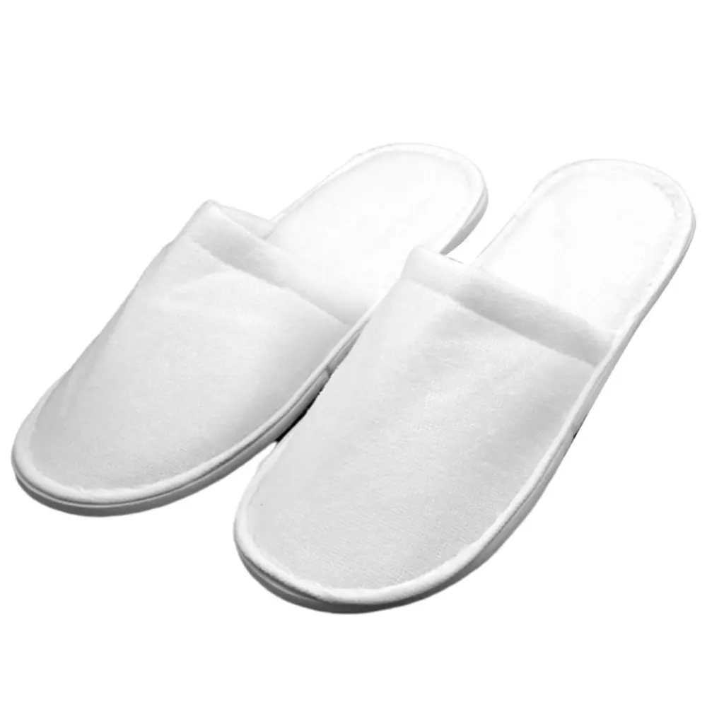 Fleece Slippers One Time Non Slip Thick Spa Slippers for Home Hotel Travel Party Guest