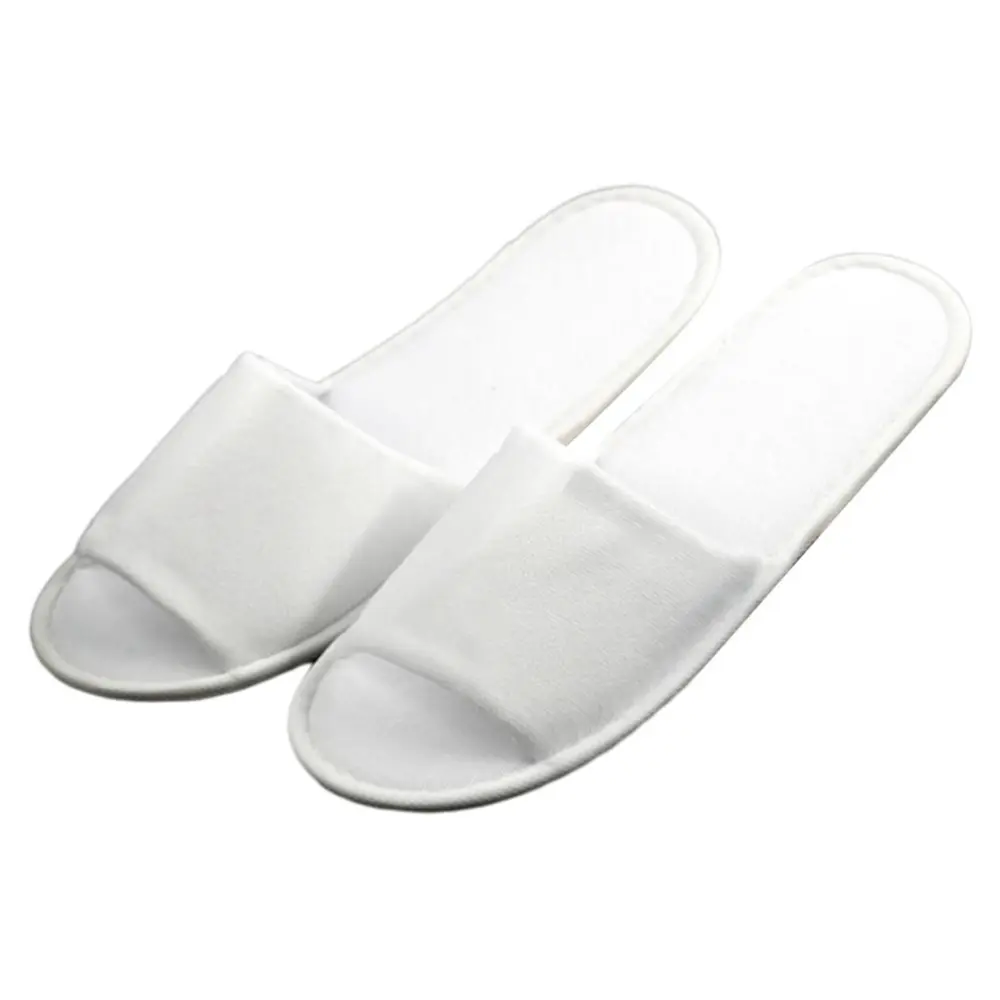 Fleece Slippers One Time Non Slip Thick Spa Slippers for Home Hotel Travel Party Guest