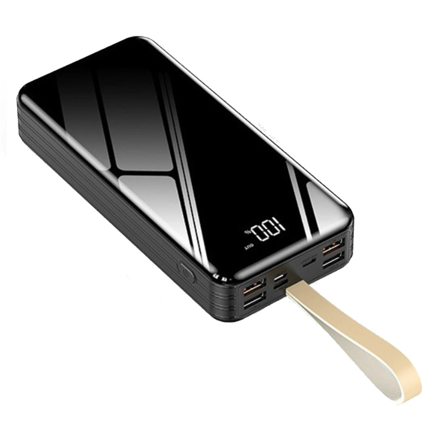 BuyWeek 30000mAh Power Bank Portable Charger Universal Compact Fast Charging External Battery Pack with Cable LED Light for Outdoor Camping