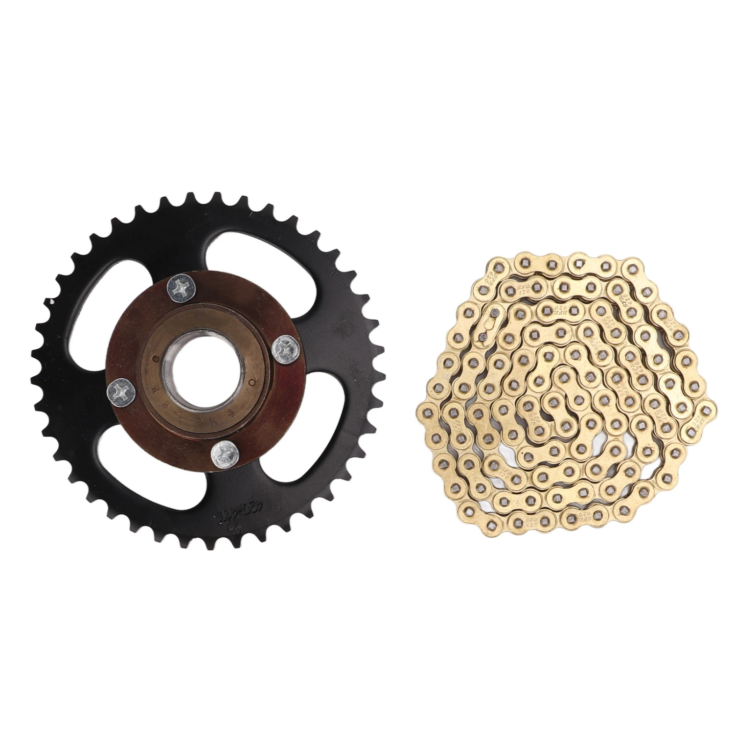 BuyWeek Chain Sprocket Corrosion Resistant 420 41T Sprocket 420 104 Chains Kit for Modifying Karts ATVs Mini Motorcycles