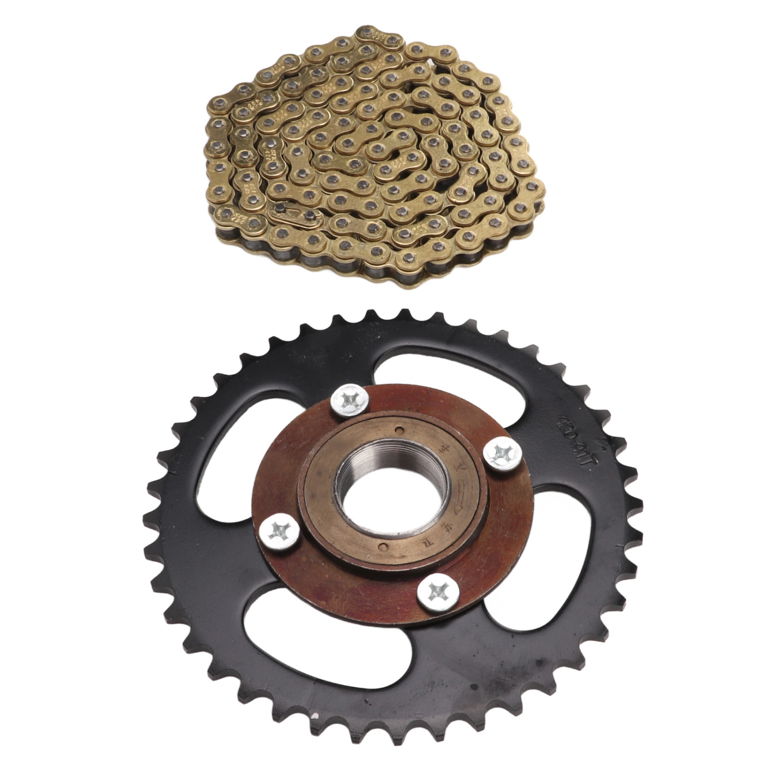 BuyWeek Chain Sprocket Corrosion Resistant 420 41T Sprocket 420 104 Chains Kit for Modifying Karts ATVs Mini Motorcycles