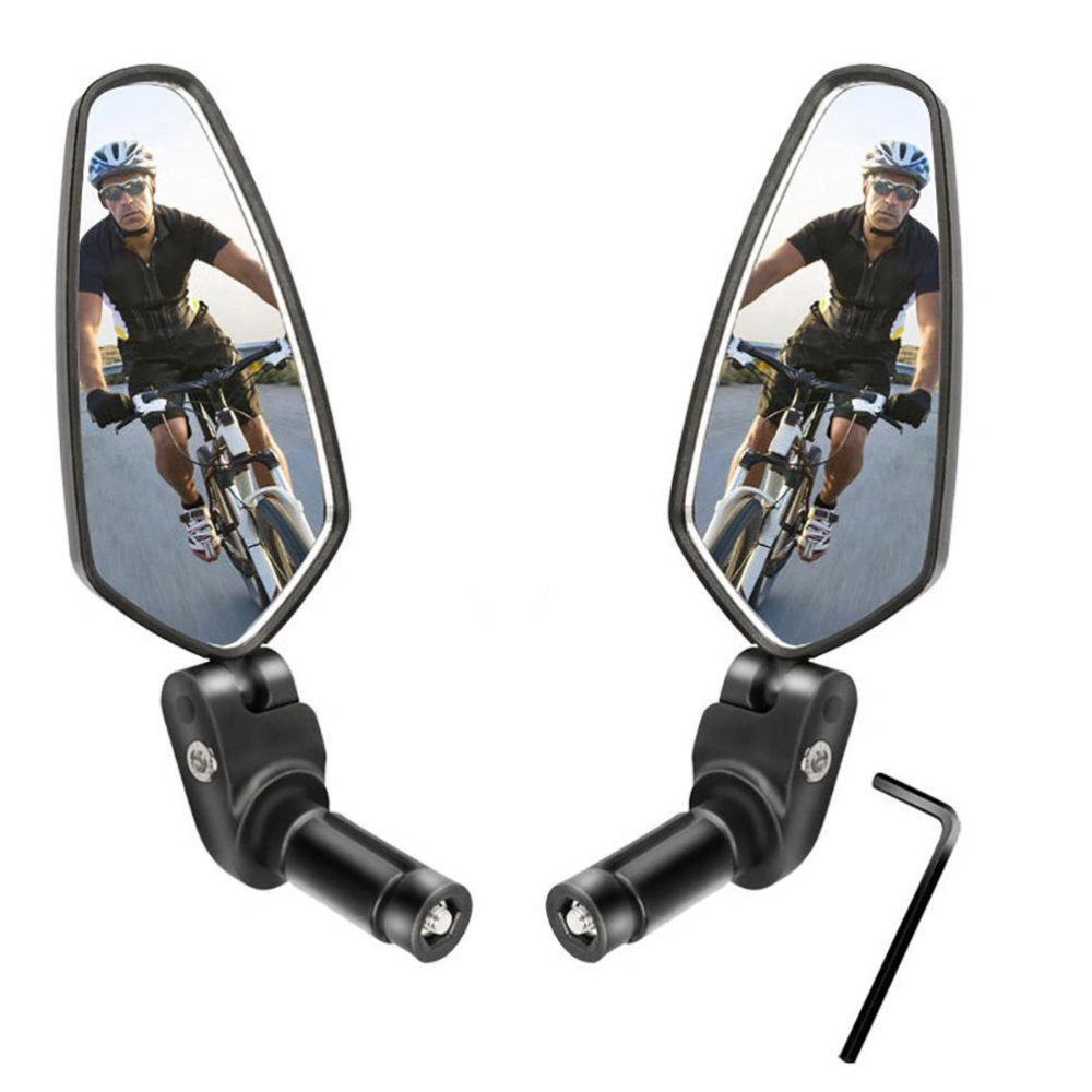 2Pcs Handlebar Bike Mirrors HD Safe Glass Mirror Adjustable Rotatable Bike Mirror Rearview Mirror Mirror with 1 Wrenches for MTB