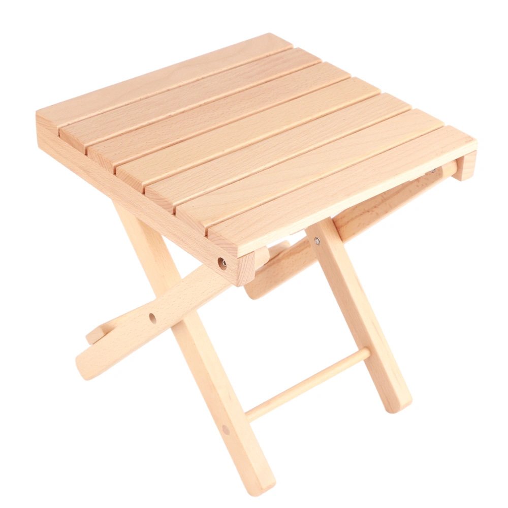 Portable Folding Wood Stool Multifunctional Wood Small Bench for Oudoor Fishing Camping Picnic Garden