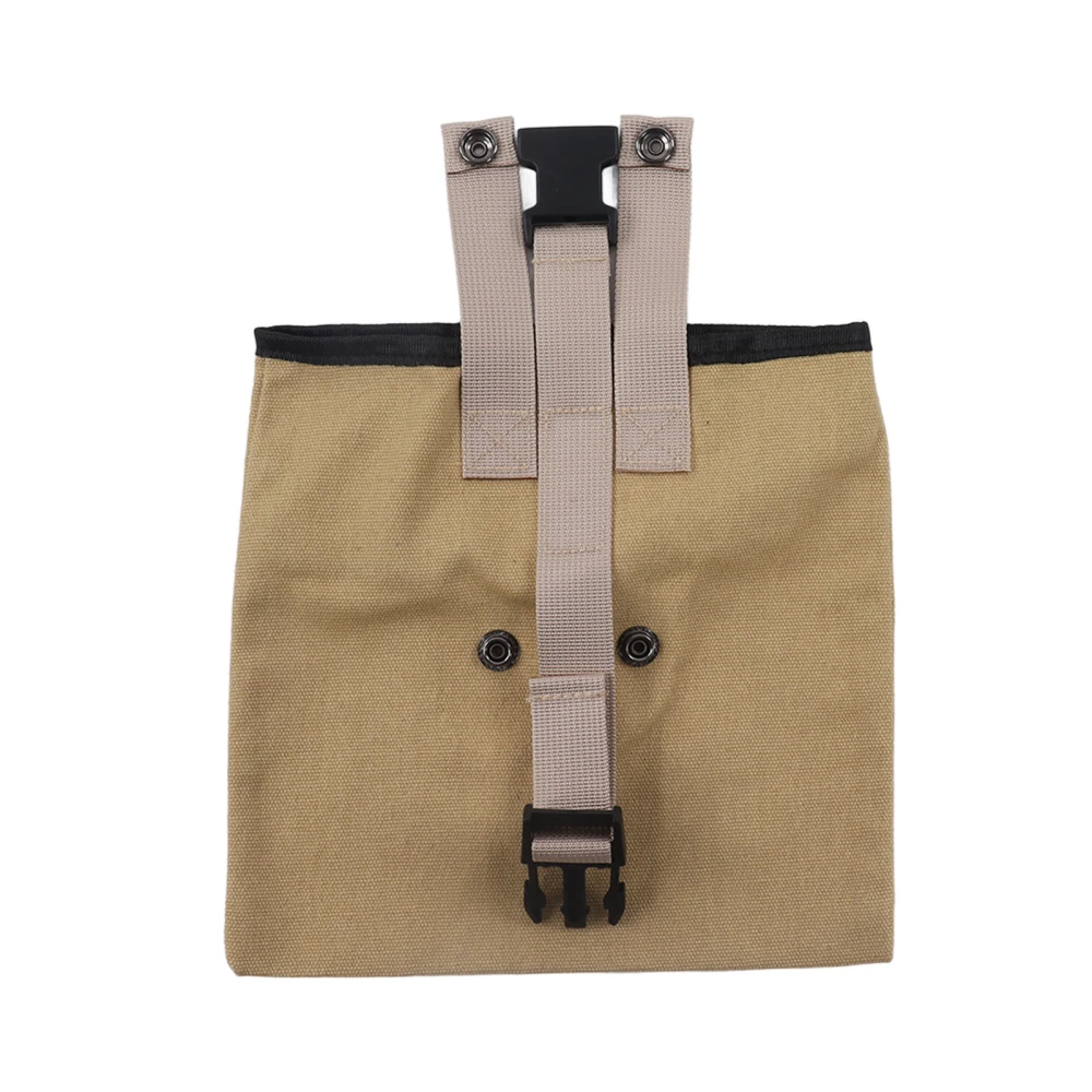 Outdoor Foraging Bag Waist Hanging Oxford Cloth Collapsible Simple Appearance Fruit Picking Pouch for Outdoor Camping Khaki