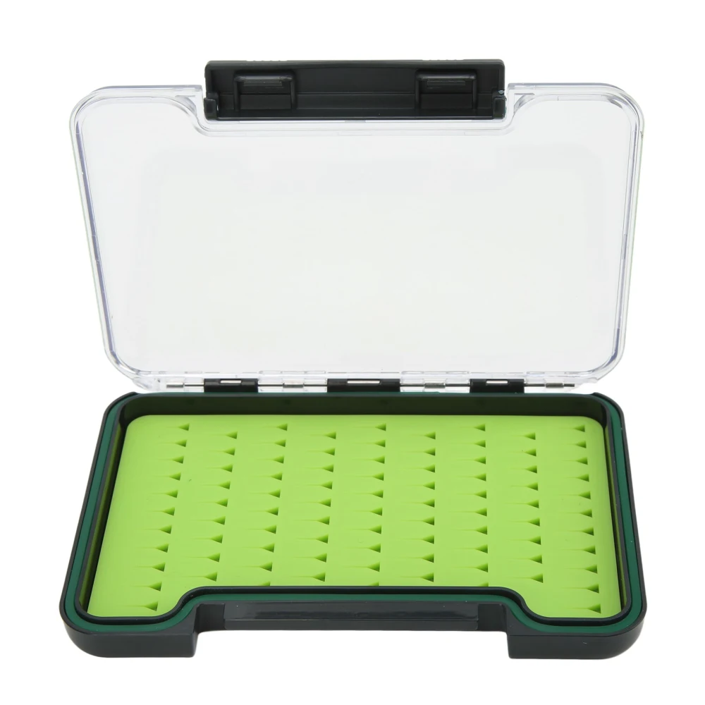 Fly Fishing Box Portable Transparent Impact Resistance Waterproof Silicone Fly Box for Outdoor Fishing 96x17x140mm/3.78x0.67x5.51in