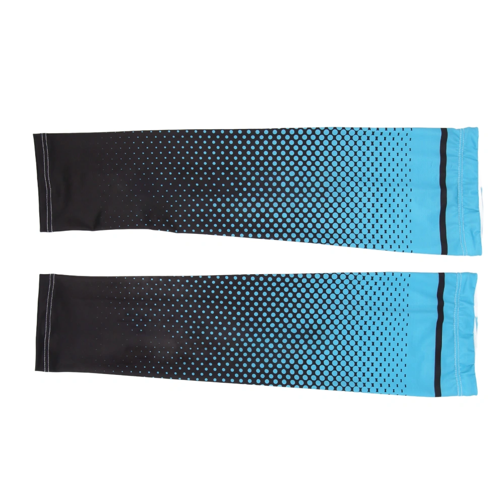 Arm Sleeves Sun Protection Elastic Breathable Cool Moisture Absorption Free Size Sun Sleeves for Sport Cycling Travel Light Blue