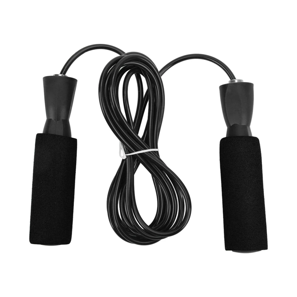 BuyWeek Steel Wire Jumping Rope Ajustable Skipping Rope with Double Bearings for Men Women and Children Black