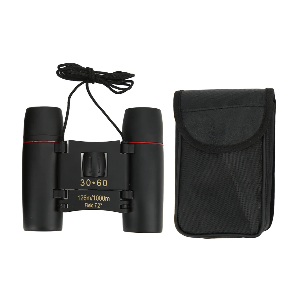 30x60 Compact Binoculars Clear Low Light Vision Easy Focus Portable Foldable HD Binoculars for Kids and Adults