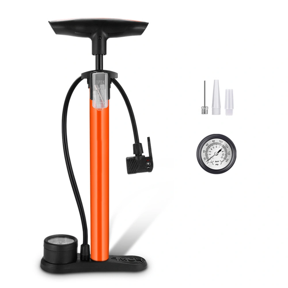 Bike Floor Pump with Gauge 160 PSI Air Ball Pump Inflator High Pressure Pump