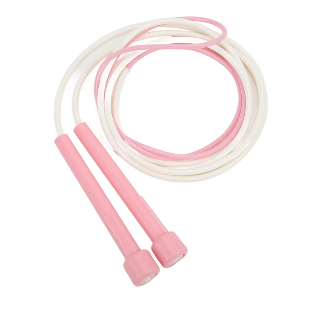 Adjustable Skipping Rope Fitness Jump Rope for Elementary School Students Children Kindergarten Junior High School Pink Handle and Pink and White Rope