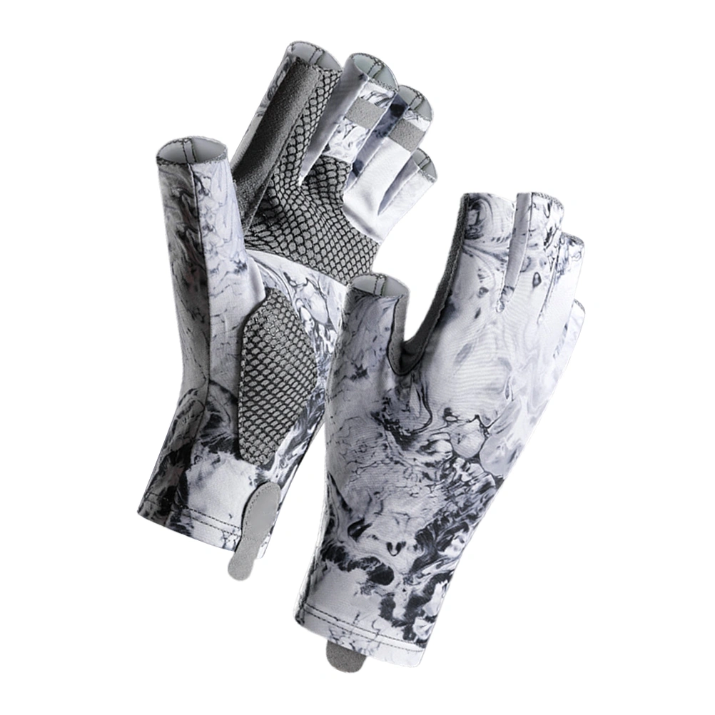 BuyWeek UV Protection Fingerless Fishing Gloves UPF50+ Sun Gloves for Men Kayaking Hiking Paddling Driving Canoeing Rowing