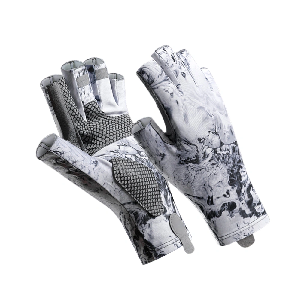 BuyWeek UV Protection Fingerless Fishing Gloves UPF50+ Sun Gloves for Men Kayaking Hiking Paddling Driving Canoeing Rowing