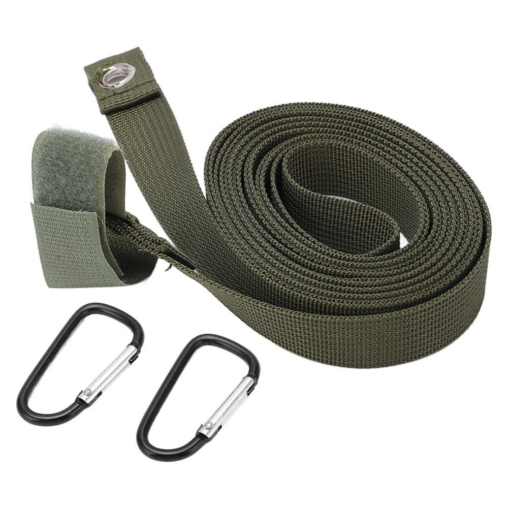 BuyWeek Camping Rope Multifunctional Outdoor Camping Tent Canopy Extension Belt Non Slip Rope Camping Gear with 2 Buckles Green