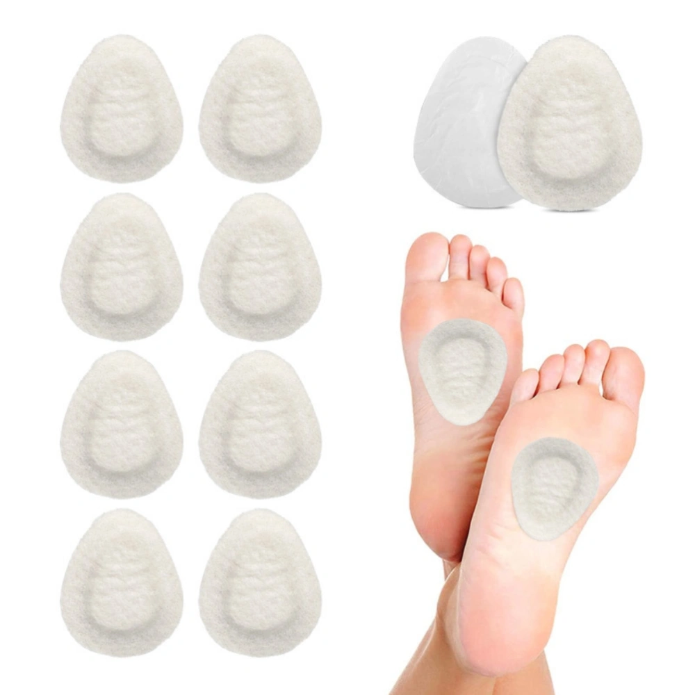 5 Pairs Metatarsal Felt Pads Breathable Forefoot Sole Foot Pad for Foot Discomfort Relief for Outdoor Hiking Travel White