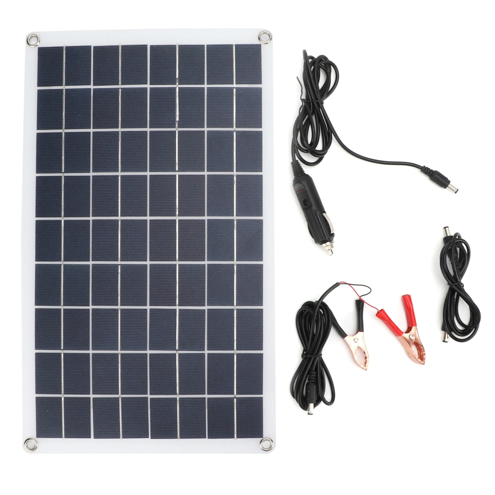 Solar Panel Charger 16W 18V Polycrystalline Silicon USB DC Dual Output Semi Flexible Solar Panel for Travel Phone Car