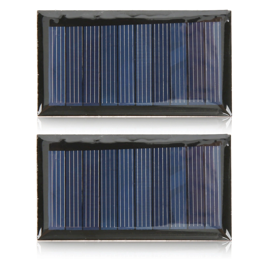 2Pcs Solar Panel Good Light Transmittance 0.3W 5V 60MA 68x37mm Polysilicon Solar Cell Panel for Low Power Appliances