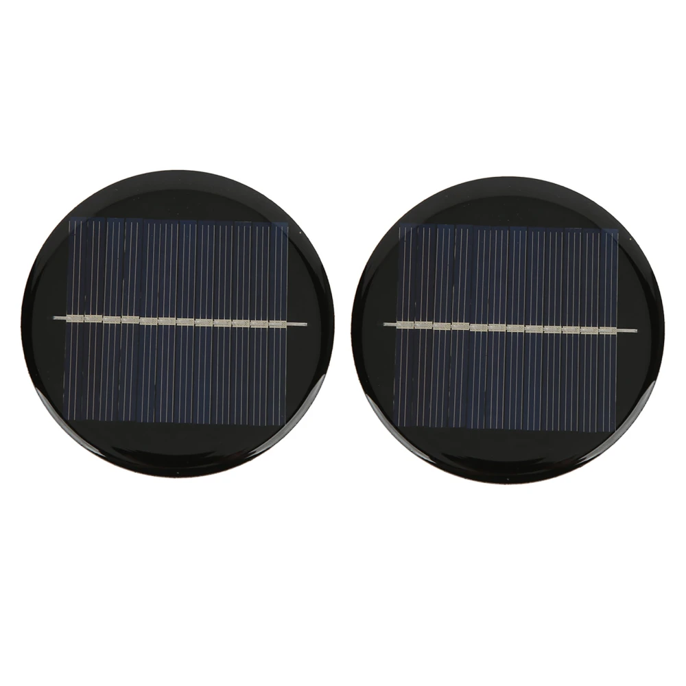 BuyWeek 2Pcs Solar Panel 6V Round 80mm High Conversion Rate Good Light Transmittance Polysilicon Solar Cell Panel