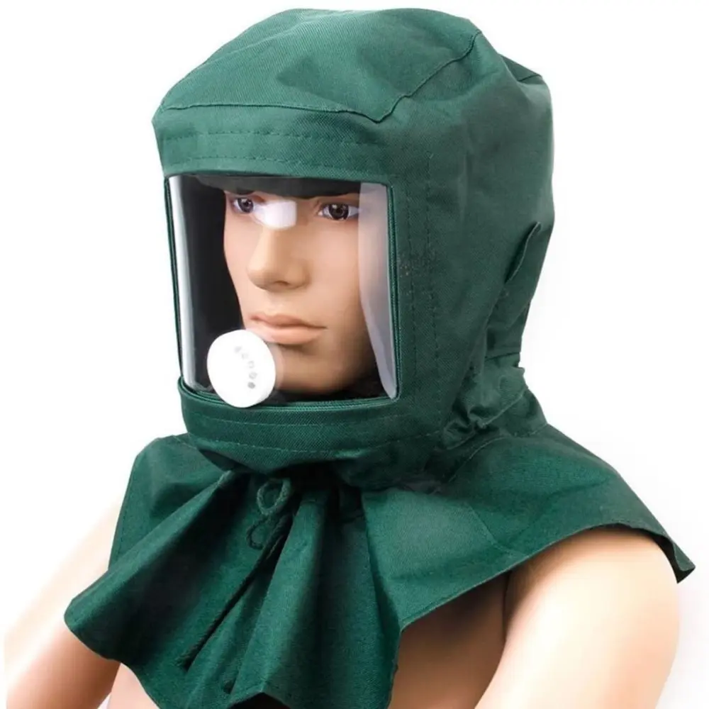 Sand Blasting Hood Cap Canvas Shawl Sandblaster Protective Face Cover Antidust Hood for Spraying Sanding Painting Protection