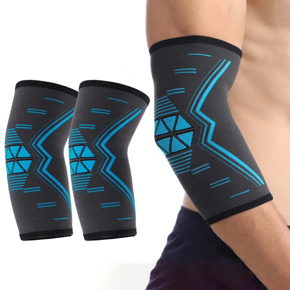 2Pcs Fitness Elbow Brace Knitted Nylon Breathable Elastic Summer Sports Elbow Compression Support Sleeve