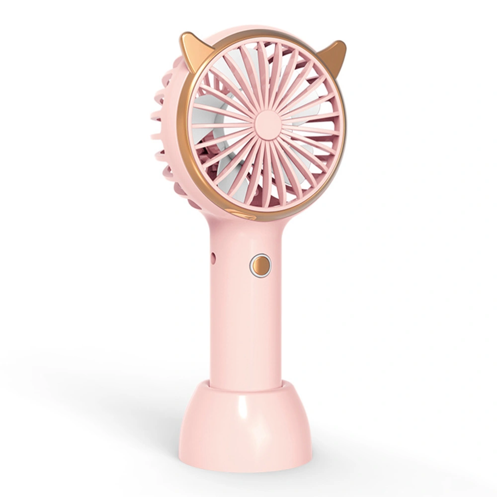 BuyWeek Handheld Fan Portable Rechargeable Quiet Mini Fan Desk Fan with Base Colorful Light for Summer Indoor Outdoor Activities