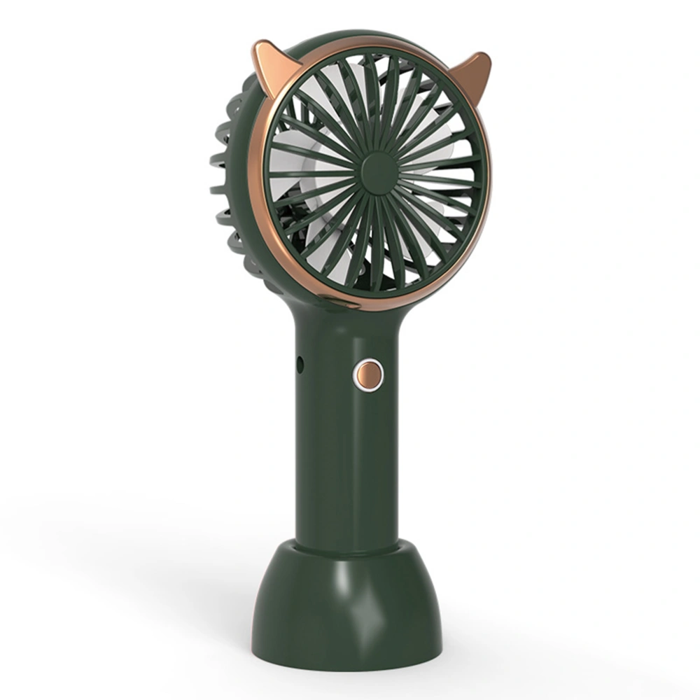 BuyWeek Handheld Fan Portable Rechargeable Quiet Mini Fan Desk Fan with Base Colorful Light for Summer Indoor Outdoor Activities