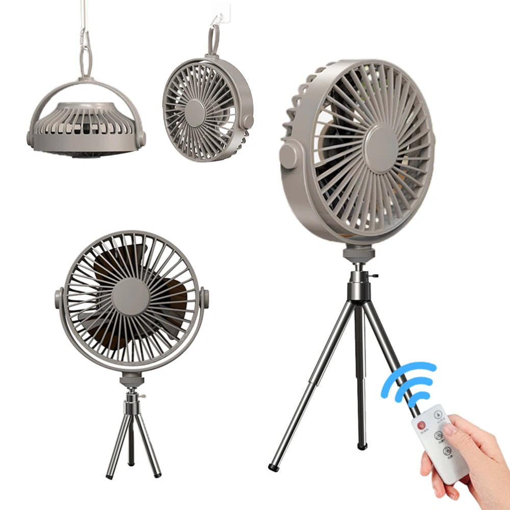 Mini Hanging Camping Fan with LED Light Removable Tripod Remote Control Portable Rechargeable Tent Fan for Outdoor Camping