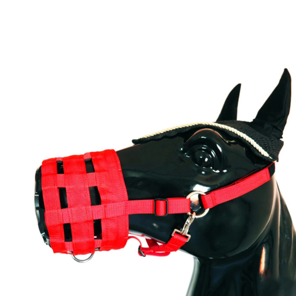 Horse Grazing Muzzle Comfort Lined Heavy Duty Waffle Nylon Equestrian Equipment with Hook and Loop Fastener Halter