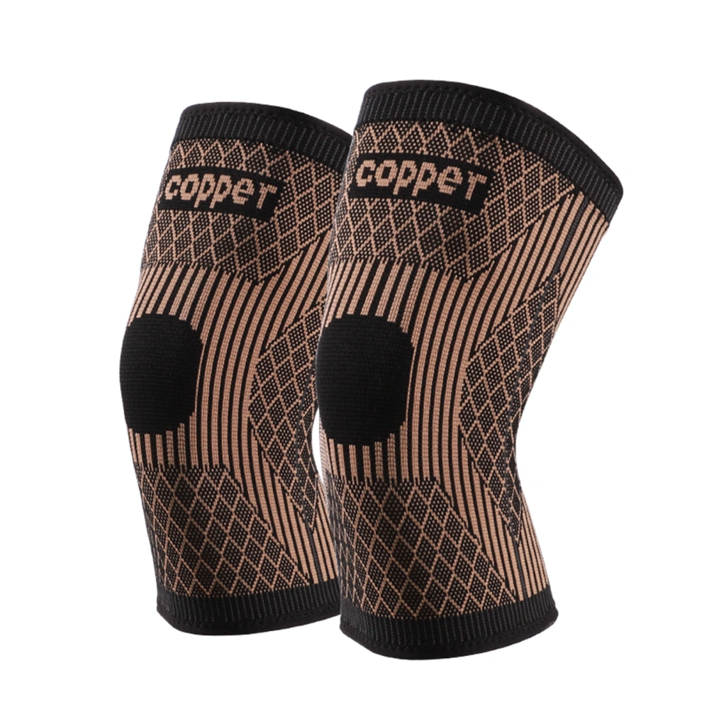 Nylon Knitted Knee Pads Cycling Basketball Badminton Copper Fiber Breathable Non Slip Sports Knee Pads L