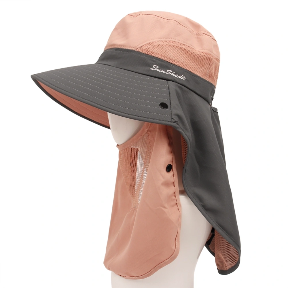 Outdoor Sun Hat with Face Neck Flap Sun Protection Windproof Wide Brim Bucket Hat for Fishing Hiking Garden Mountaineering