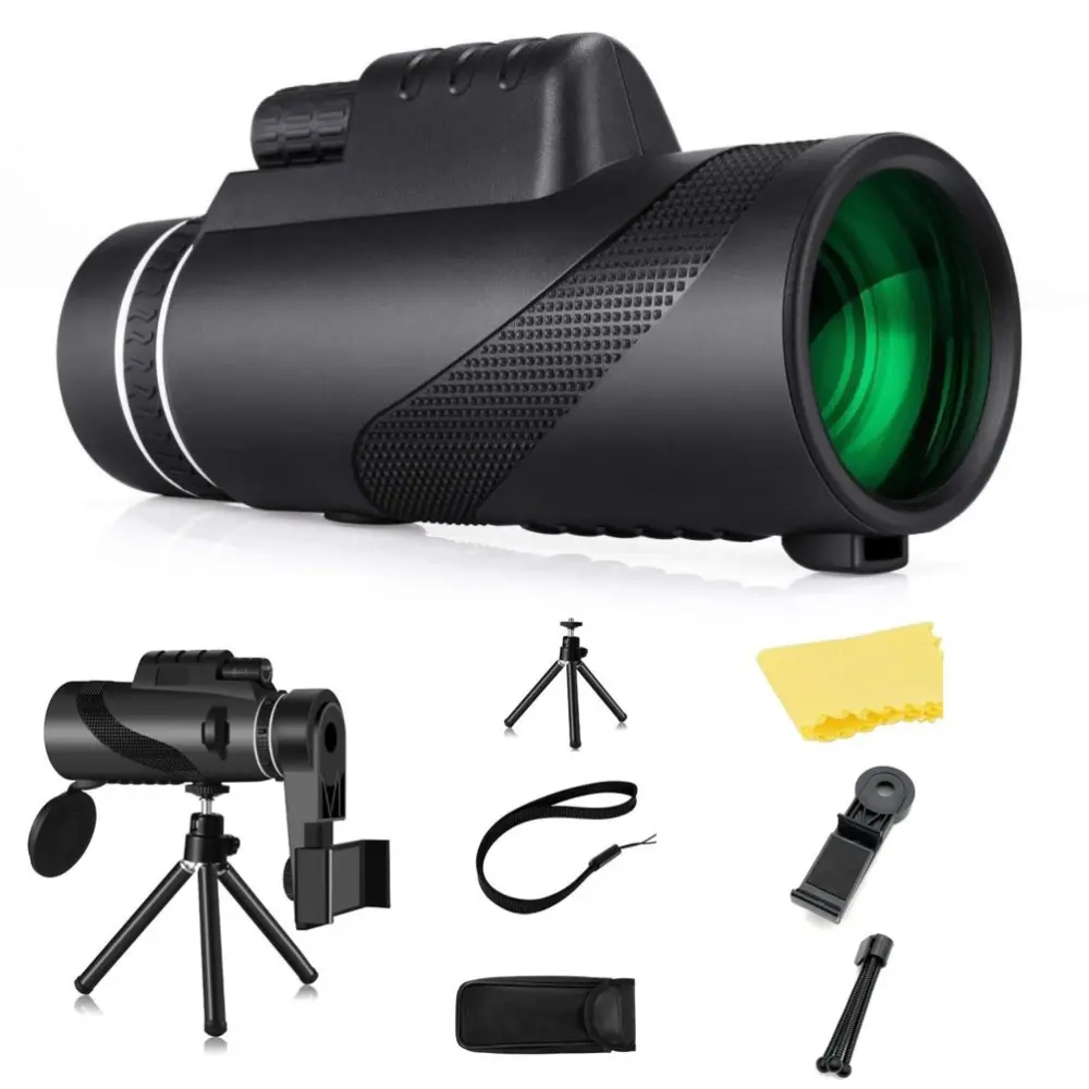 80X100 Monocular Telescope with Low Night Vision High Powered Monocular Scope for Birds Wildlife Watching Hiking Stargazing