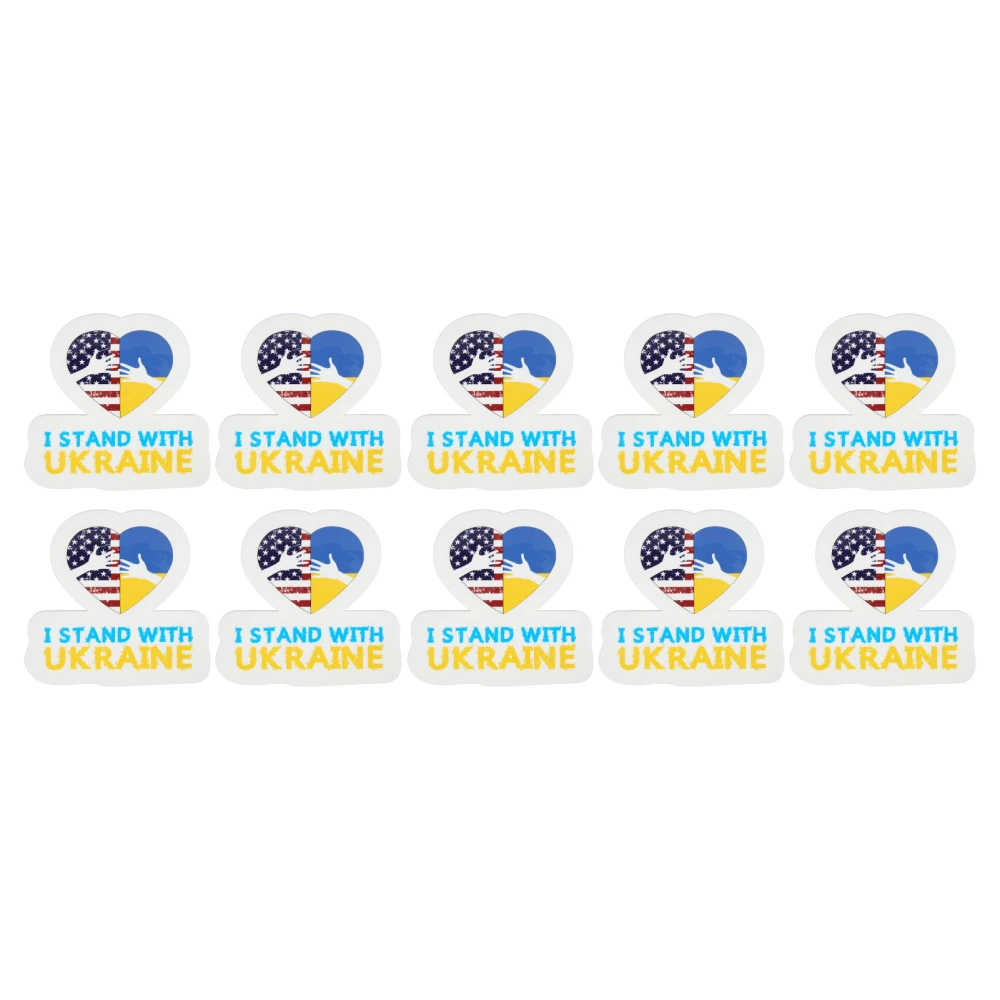 BuyWeek 10Pcs Ukraine Sticker Ukrainian Flag Sticker Decal for Cars Window Tables Skateboards Laptop Wall Computer