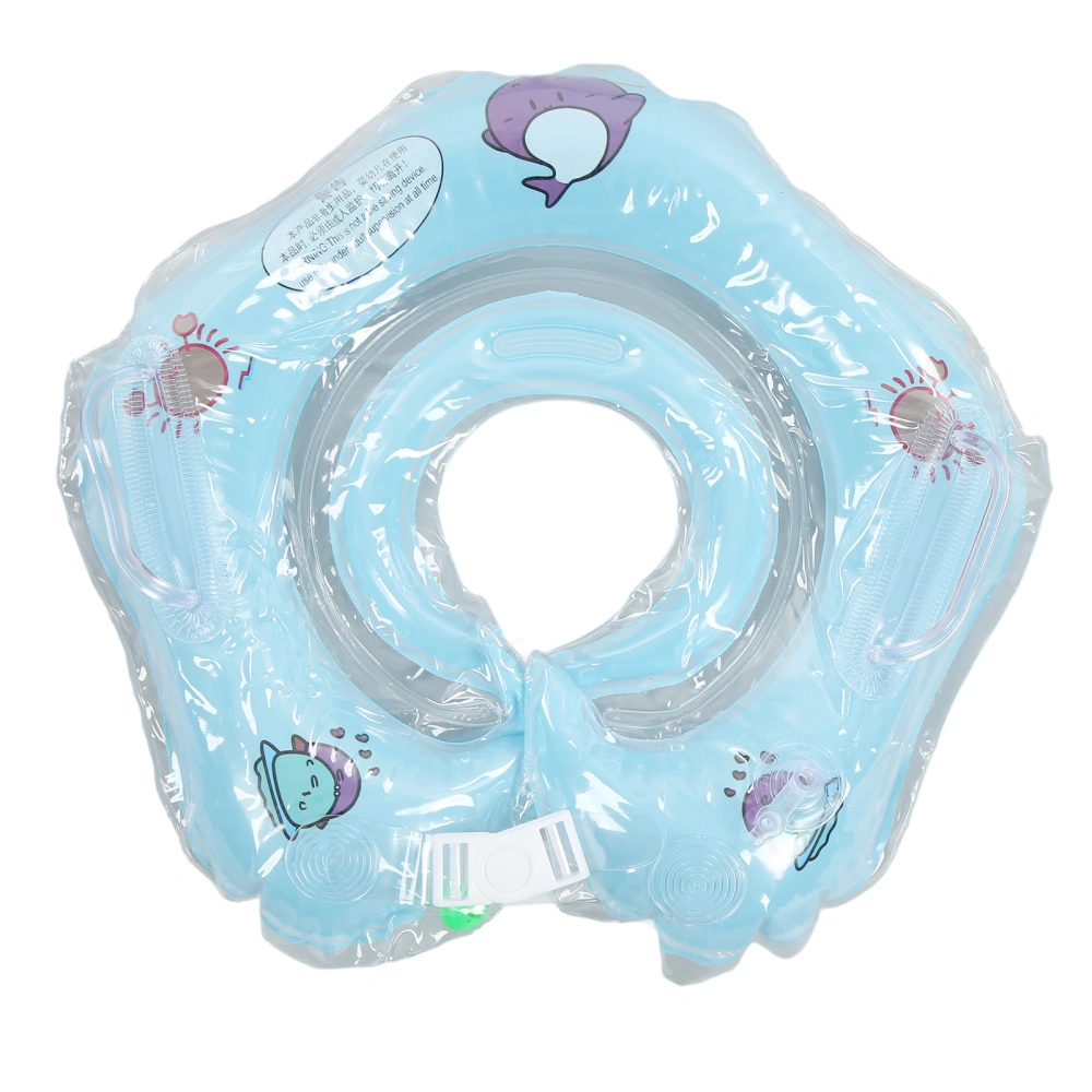 BuyWeek Newborn Swimming Ring Safe Adjustable Dolphin Inflatable Swimming Ring for Newborn and Baby Blue