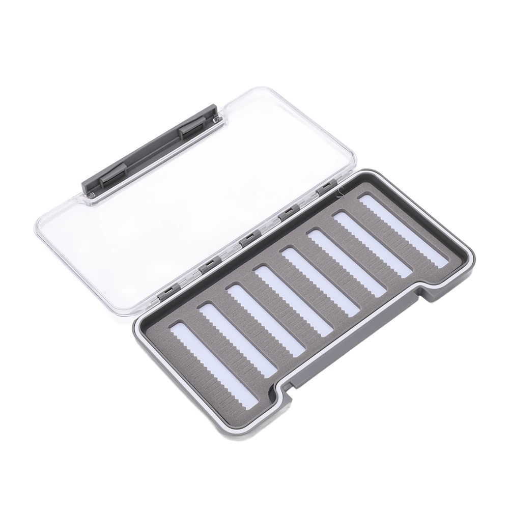 Fly Fishing Box Waterproof Lightweight Transparent ABS Shell Fishing Tackle Hooks BoxLong Hole