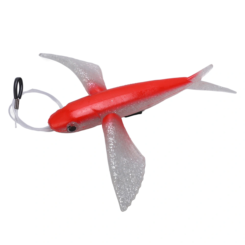 Simulation Flying Fish Bright Color Waterproof Portable Yummy Tuna Lures with Hook for Marine Tuna MackerelRed