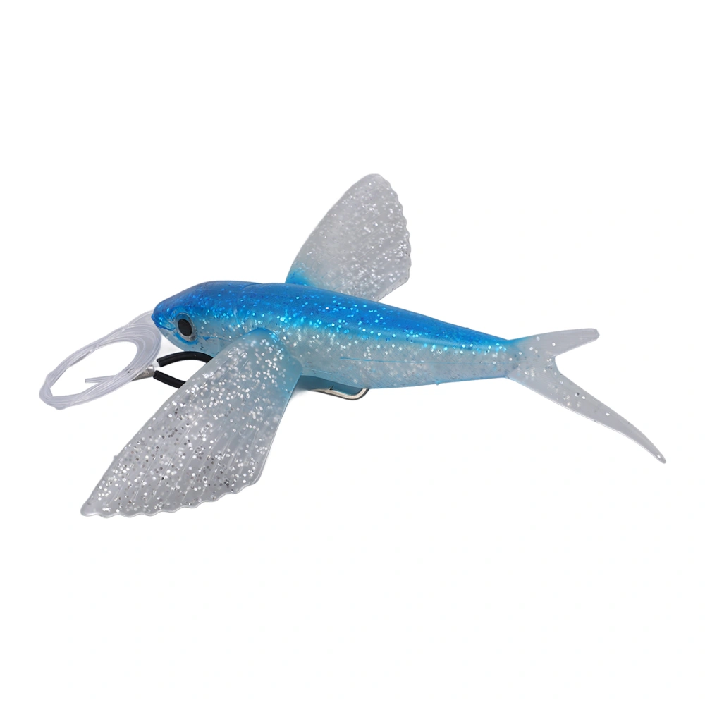 Simulation Flying Fish Bright Color Waterproof Portable Yummy Tuna Lures with Hook for Marine Tuna MackerelBlue