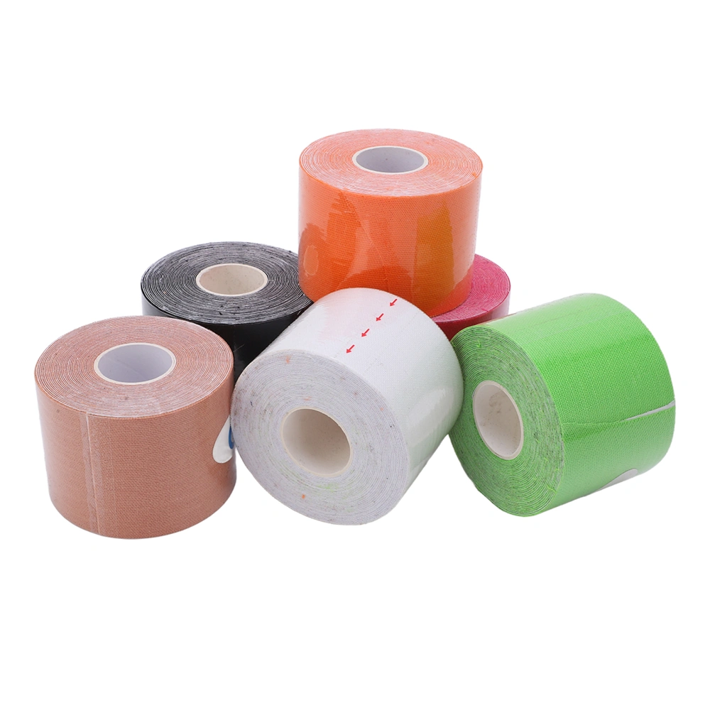 6Pcs Sports Tape Muscle Non Woven Fabric Kinesiology 5cm Width 5m Length for Athletic