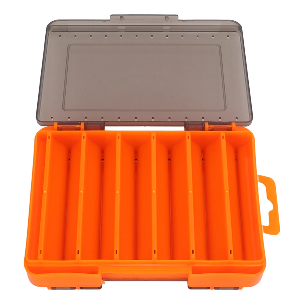 Double Sided Lure Box Breathable Space Saving Portable Waterproof Lure Box with Handle for Fishing Orange