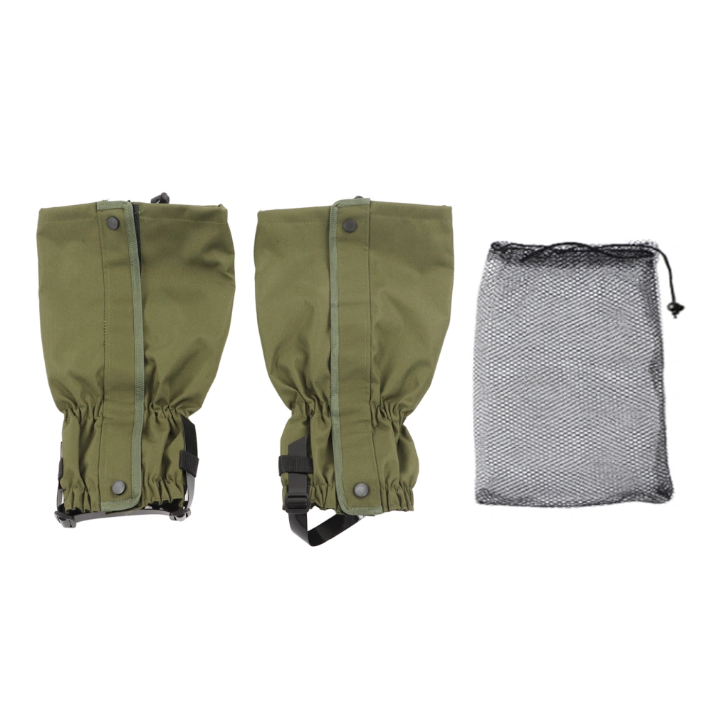 1 Pair Leg Gaiters Oxford Cloth Waterproof Sand Proof Breathable Snow Boot Cover for Hiking Climbing Military Green