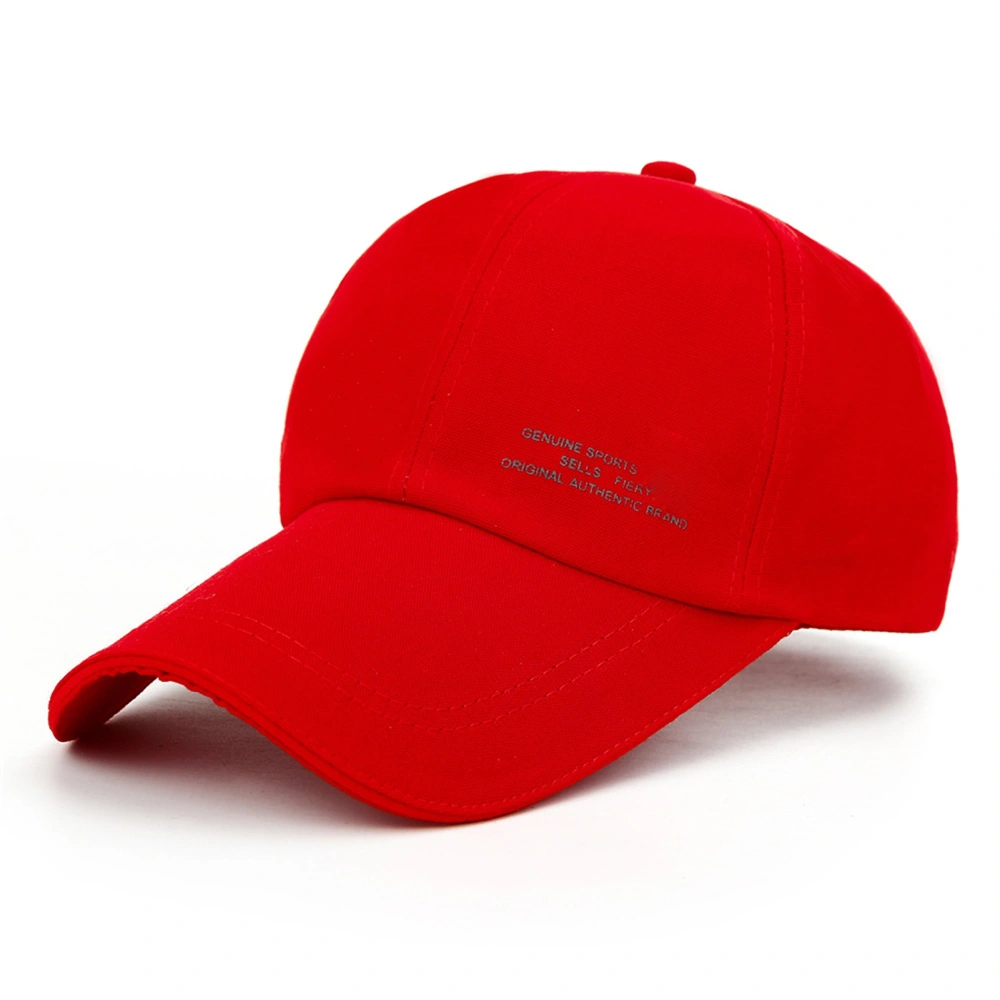 Men's Korean Version Hat Canvas F Peaked Sun Hat Street Sunshade Hat for Fishing(Red 5462cm 21.2624.41in)