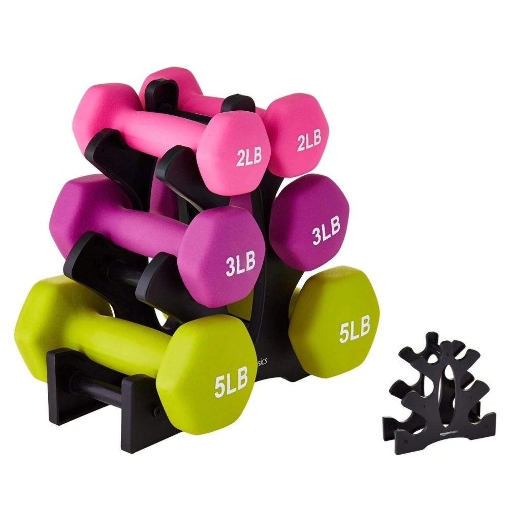 Triangular Dumbbell Rack Stand 3 Tier Weight Hoder 23x22.5x8.5cm for Home Gym Exercise