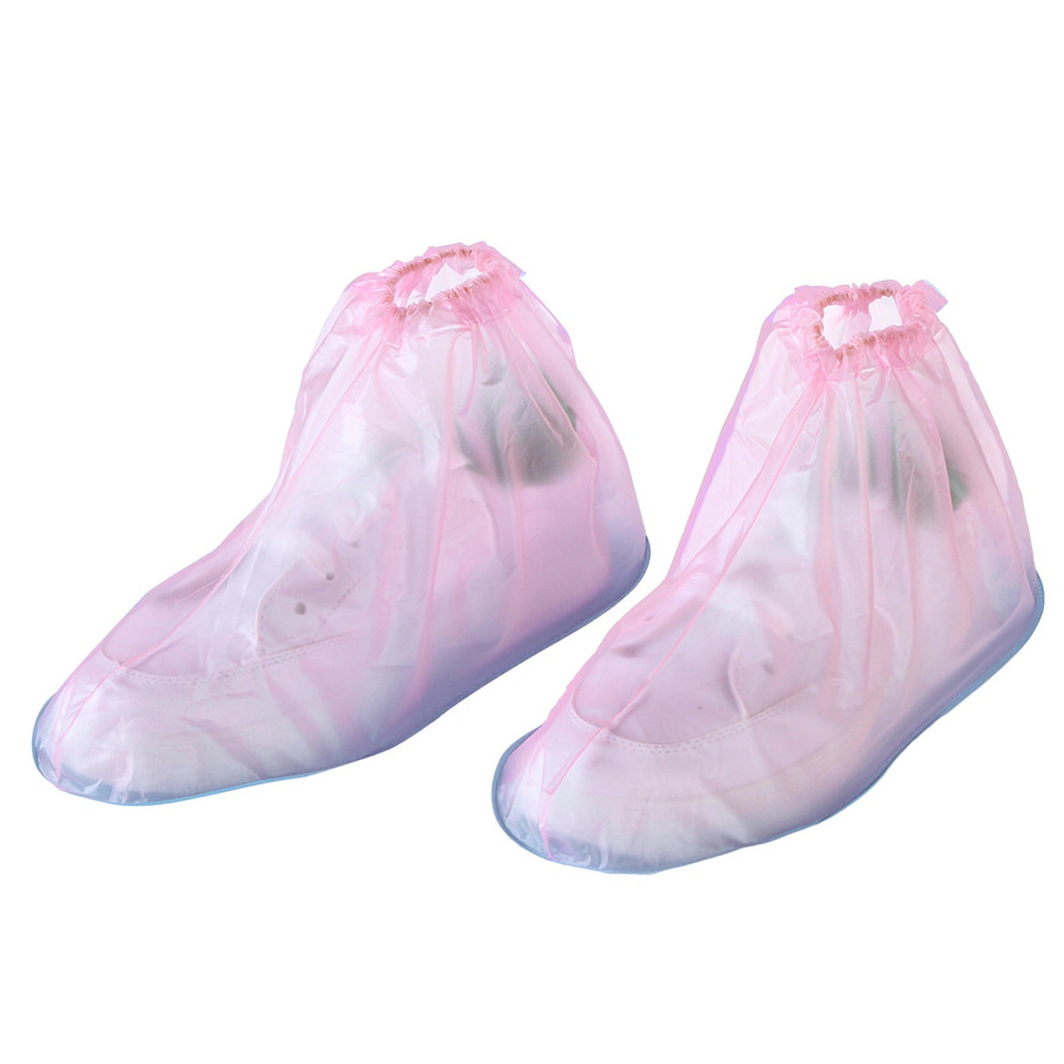 BuyWeek Outdoor Rain Shoe Cover PVC Non Slip Shoe Cover Waterproof Thickened Rain Shoe ProtectorLow Cut Blue Bottom Red L (42-44 Size)