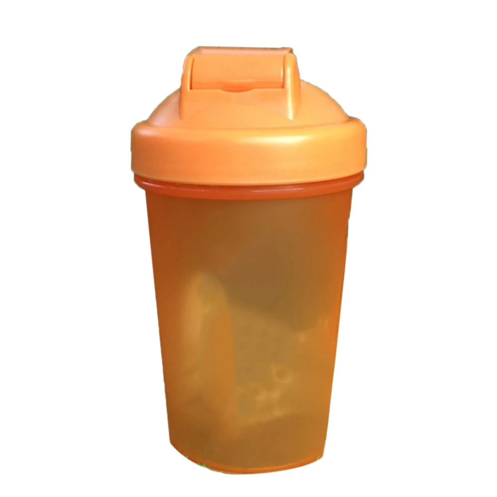 BuyWeek Protein Powder Shaker Cup PP Shaker Bottle with Stainless Steel Ball for Mixing 500mlOrange