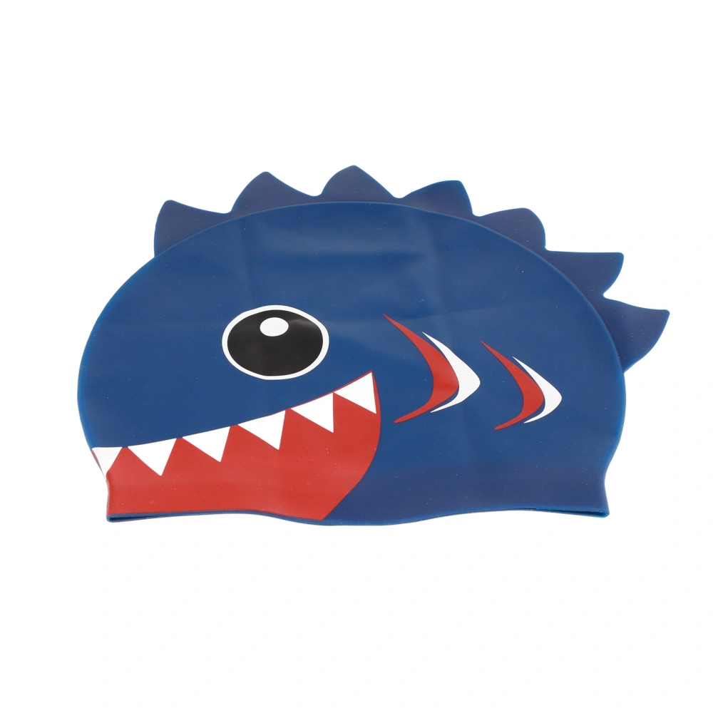 BuyWeek Children's Silicone Swimming Cap Cartoon Pattern Small Fish Cap Swimming Cap Shark Cap