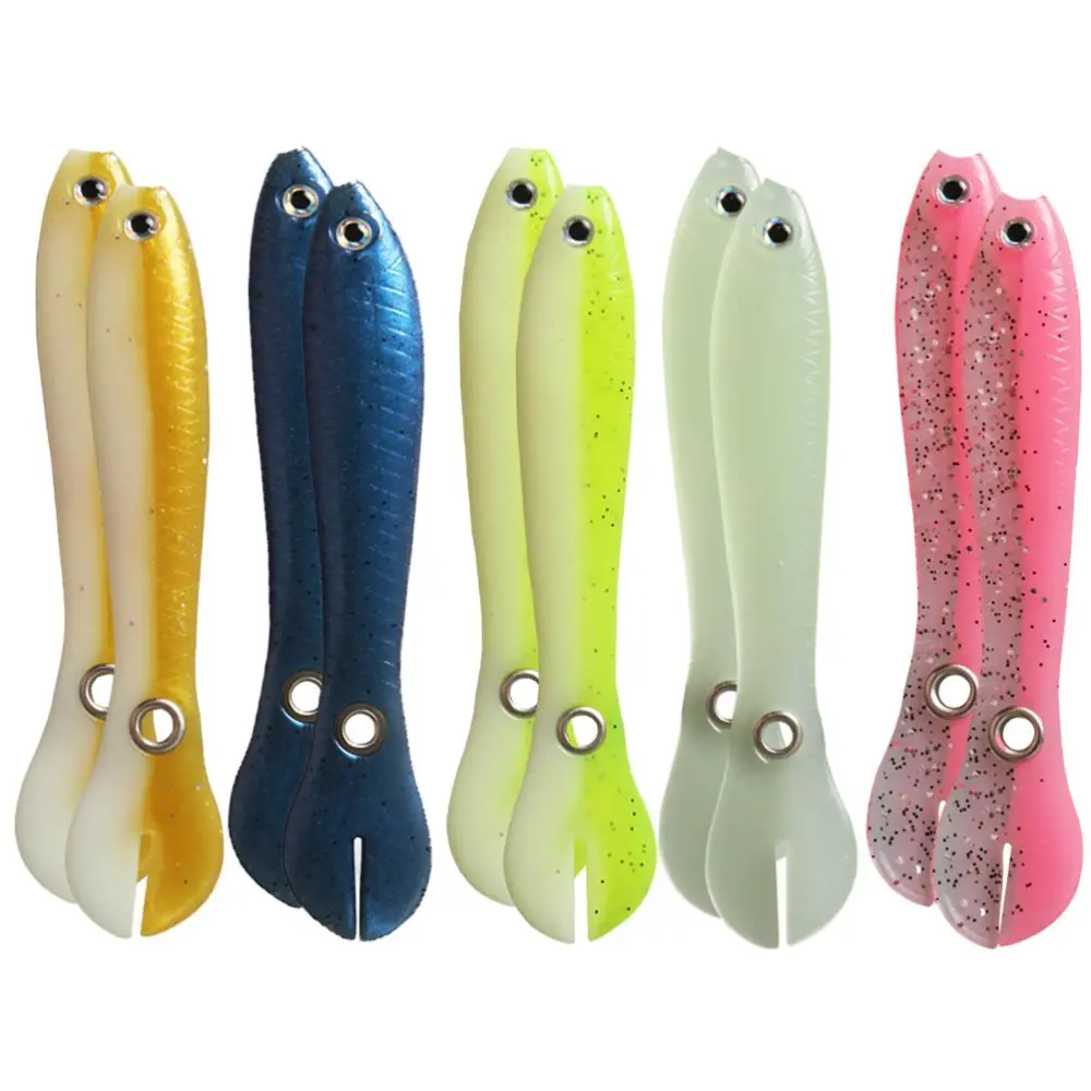 10Pcs 10cm 6g Soft Fishing Lures Loach Soft Bait Soft Paddle Tail Fishing Swimbaits Lures for Bass Trout