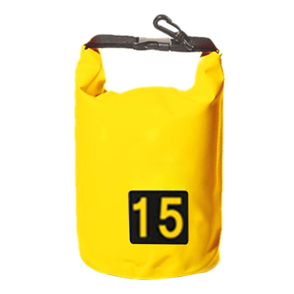 Waterproof Bucket Bag Water Repellent Dry Bag Modern for Outdoor Rafting Camping15L Yellow