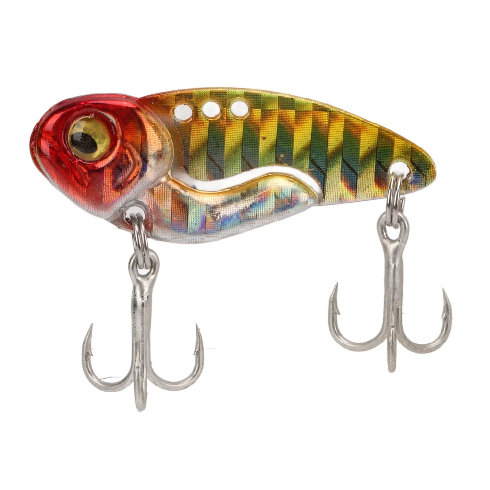 BuyWeek 8g Metal VIB Fishing Lure 3D Lifelike Eyes Artificial Sinking Vibration Fish Baits for FreshwaterGold