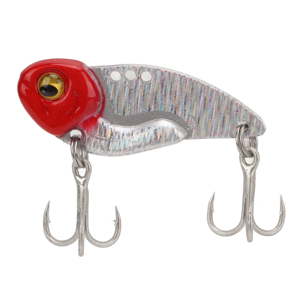 BuyWeek 8g Metal VIB Fishing Lure 3D Lifelike Eyes Artificial Sinking Vibration Fish Baits for FreshwaterSilver