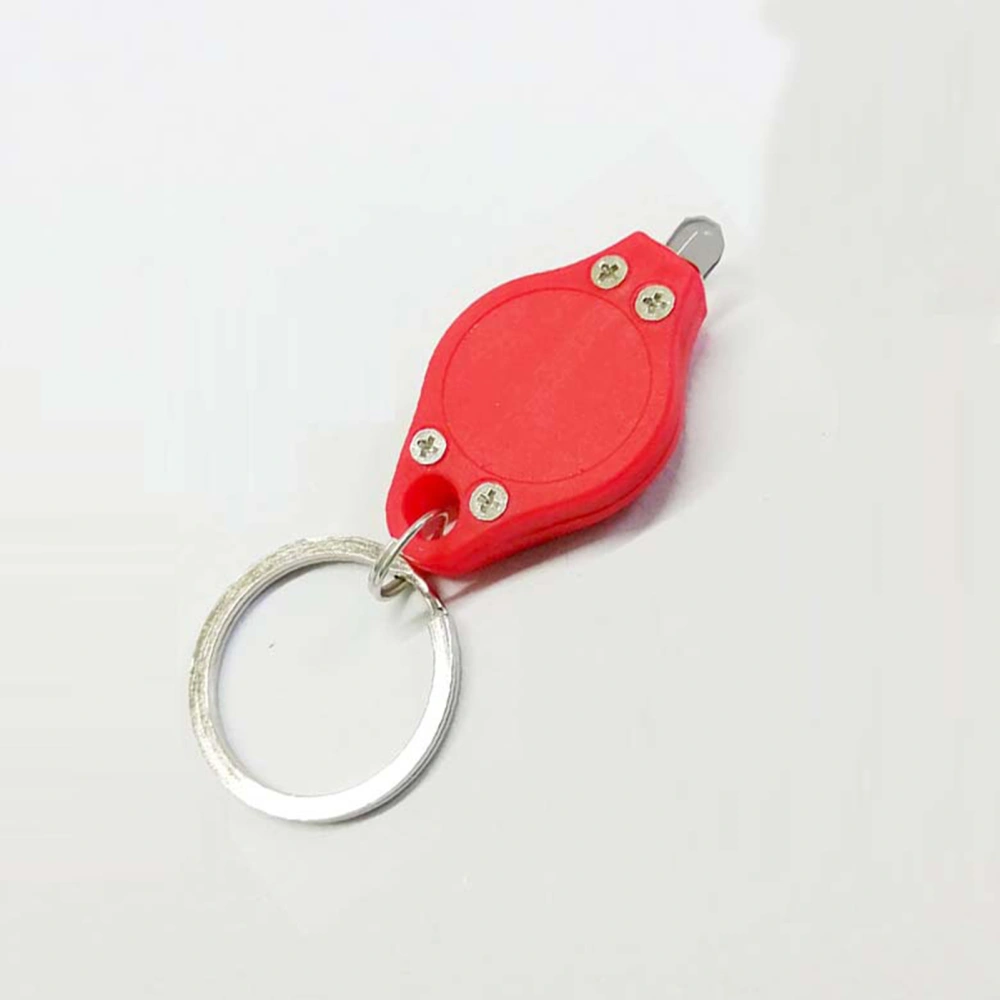 Keychain Flashlight Ultra Mini Key Ring Light Rhombus Shape for UV Curing Purple LightRed